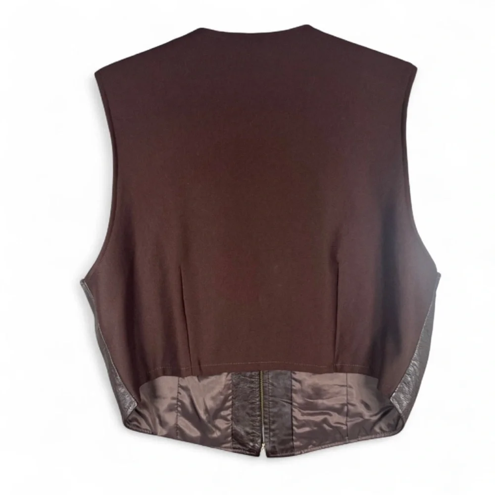 Jennifer Moore Dark Brown Leather Zip Vest - Picture 8 of 8